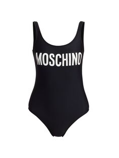 Слитный купальник с логотипом Ladies Who Lunch Moschino, черный