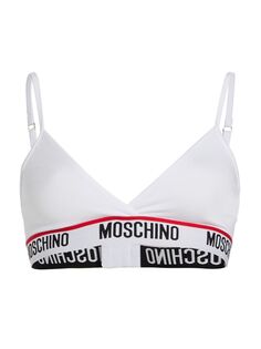 Бюстгальтер с треугольным логотипом Moschino, белый