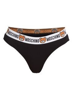 Плавки бикини с логотипом и медведем Moschino, черный