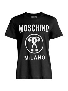 Футболка с логотипом вопросительного знака Moschino, черный