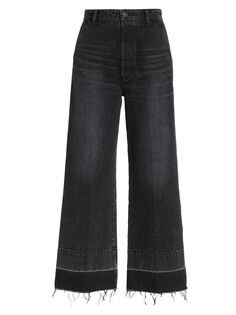 Широкие укороченные джинсы до щиколотки Elba Moussy Vintage, черный