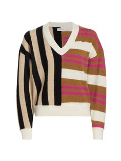 Кашемировый свитер с цветными блоками NAADAM, карамельный