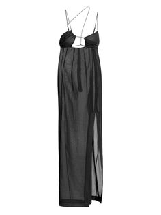 Асимметричное платье макси без рукавов Nensi Dojaka, черный