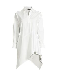 Асимметричная рубашка с драпировкой Natori, белый