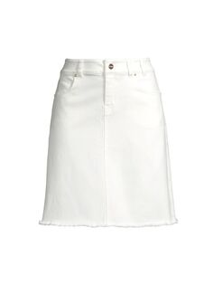 Джинсовая юбка до колен NIC+ZOE, Plus Size, белый