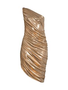 Мини-платье Diana с эффектом металлик на одно плечо Norma Kamali, золотой