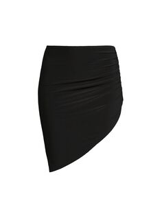 Асимметричная мини-юбка с драпировкой Norma Kamali, черный