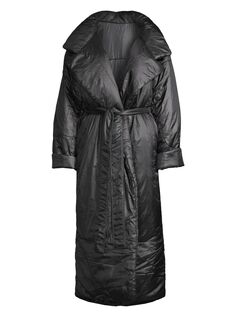 Длинное пальто для спального мешка Norma Kamali, черный