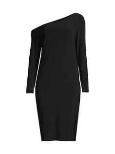 Платье из джерси с заниженными плечами Norma Kamali, черный