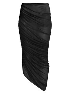 Длинная юбка Diana с рюшами Norma Kamali, черный