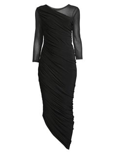 Платье Diana с драпировкой на плечах Norma Kamali, черный