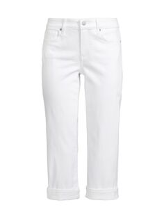 Укороченные брюки Marilyn с манжетами NYDJ, белый