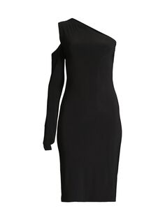 Платье с вырезом на одно плечо Norma Kamali, черный