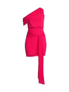 Асимметричное мини-платье из эластичного крепа с завязками на талии One33 Social