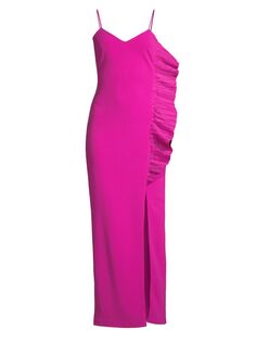 Платье макси из эластичного крепа с оборками One33 Social, розовый