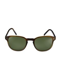 Круглые солнцезащитные очки Fairmont 49 мм Oliver Peoples, коричневый