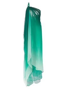 Шелковое шифоновое платье с эффектом «омбре» Oscar de la Renta