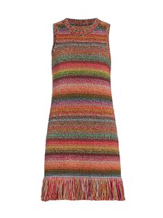 Хлопковое мини-платье крючком Oscar de la Renta, разноцветный