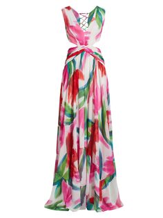 Асимметричное платье Allegro с вырезами PatBO, разноцветный