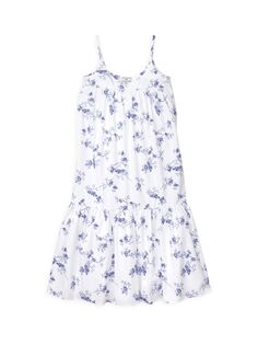 Ночная рубашка Chloe с цветочным принтом цвета индиго Petite Plume, белый