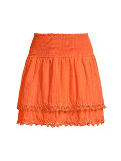 Ярусная мини-юбка Belle со сборками Peixoto, оранжевый