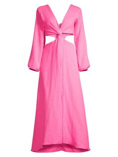 Платье макси из хлопка Serena с вырезами Peixoto, розовый