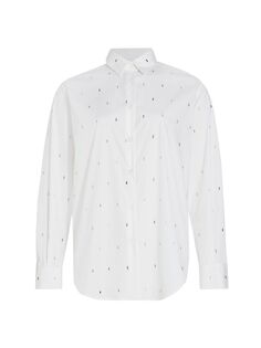 Поплиновая рубашка с кристаллами Piazza Sempione, белый