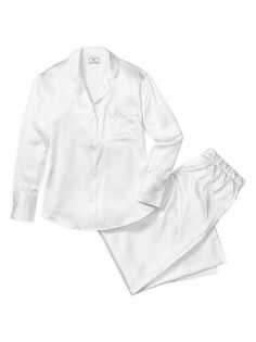 Шелковый пижамный комплект Petite Plume, белый