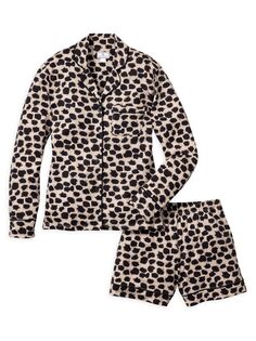 Пижамный комплект с длинными рукавами и шортами La Fleur x Petite Plume Sahara Petite Plume, бежевый