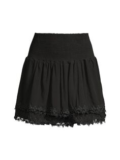 Многоуровневая хлопковая мини-юбка Belle Peixoto, черный