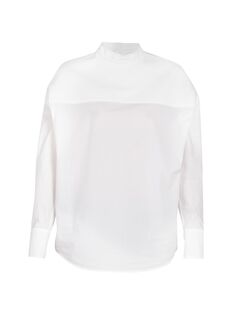 Рубашка из хлопка с выворотом Plan C, белый