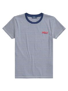 Полосатая футболка с вышитым логотипом Polo Ralph Lauren, белый