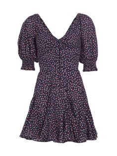 Мини-платье из хлопка с цветочным принтом Polo Ralph Lauren, красный