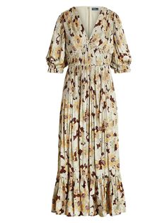 Плиссированное платье макси с цветочным принтом Polo Ralph Lauren