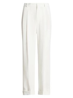 Атласные брюки прямого кроя Polo Ralph Lauren, кремовый