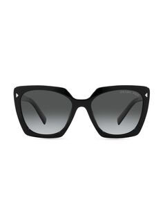 Квадратные солнцезащитные очки 47 мм Prada, черный
