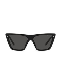 Солнцезащитные очки в форме бабочки 43 мм Prada, черный