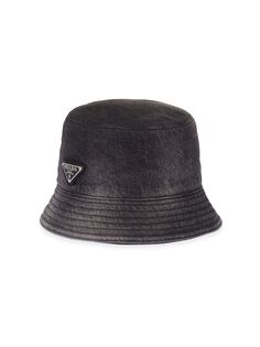 Джинсовая шляпа-ведро Prada, черный