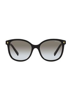 Круглые солнцезащитные очки 53 мм Prada, черный