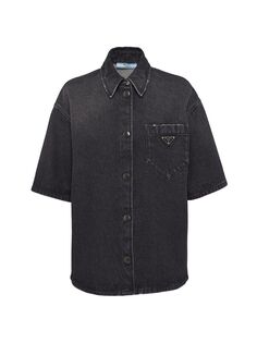 Джинсовая рубашка Prada, черный