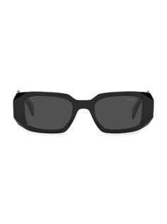 Солнцезащитные очки прямоугольной формы 51 мм Prada, черный