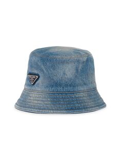 Джинсовая шляпа-ведро Prada, синий