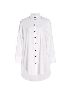 Мини-платье-рубашка из хлопкового поплина Proenza Schouler White Label, белый