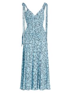 Платье миди без рукавов с V-образным вырезом Proenza Schouler, синий