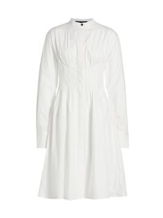 Корсетное поплиновое платье до колен Proenza Schouler, белый