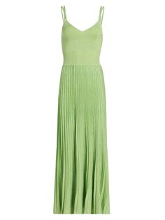 Трикотажное платье макси с эффектом металлик Proenza Schouler, зеленый