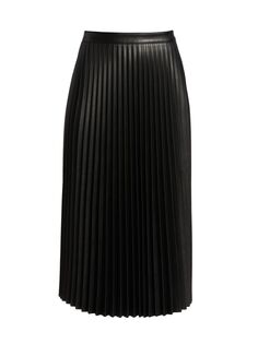 Плиссированная юбка-миди из искусственной кожи Proenza Schouler White Label, черный