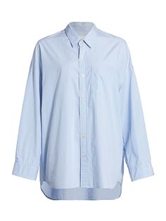 Оксфордская рубашка с вырезом под горло R13, синий