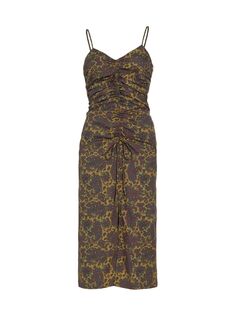 Платье миди Izzo с рюшами и узором пейсли Rachel Comey, оливковый