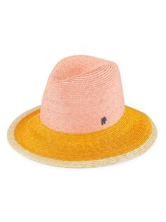 Трехцветная соломенная шляпа Хейли Raffaello Bettini, розовый